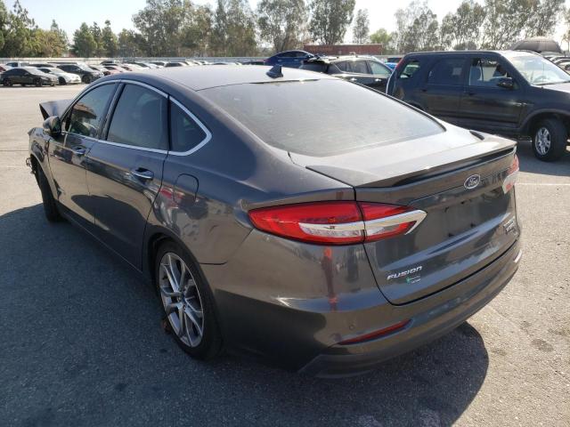 3FA6P0RUXKR182181 - 2019 FORD FUSION TITANIUM GRAY photo 3