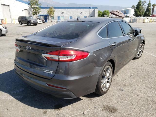 3FA6P0RUXKR182181 - 2019 FORD FUSION TITANIUM GRAY photo 4