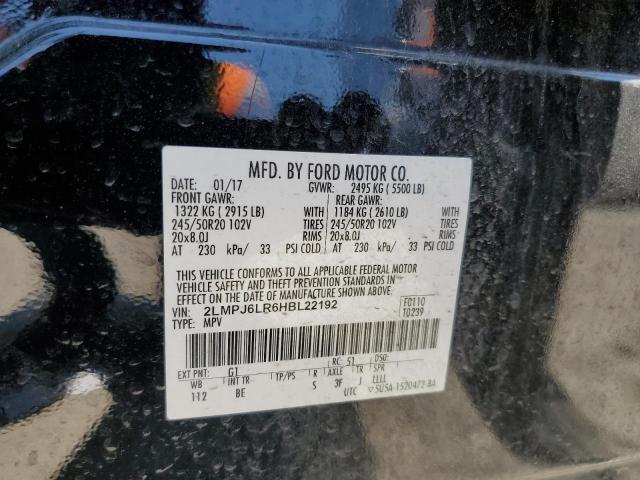 2LMPJ6LR6HBL22192 - 2017 LINCOLN MKX RESERVE Սև լուսանկար 13