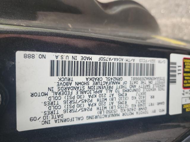 5TEUU4EN9AZ699681 - 2010 TOYOTA TACOMA ACCESS CAB 灰色 照片 10