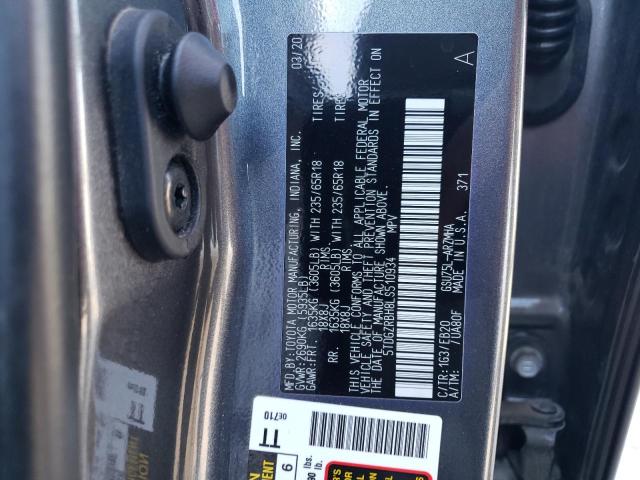 5TDGZRBH8LS510934 - 2020 TOYOTA HIGHLANDER XLE Մոխրագույն լուսանկար 12