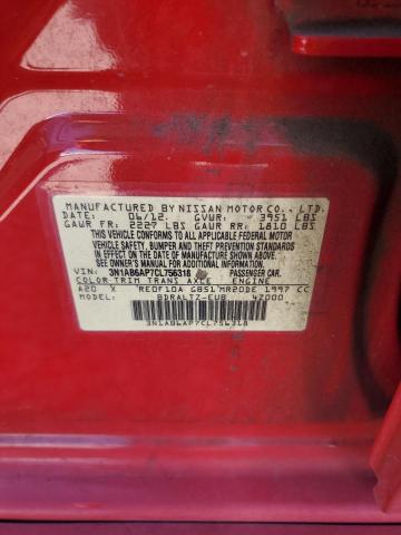 3N1AB6AP7CL756318 - 2012 NISSAN SENTRA 2.0 RED photo 12