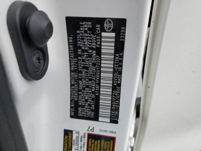 4T1BF1FK6GU172327 - 2016 TOYOTA CAMRY LE WHITE photo 12