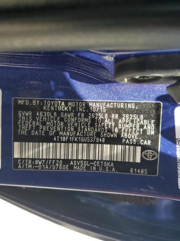 4T1BF1FK1GU537948 - 2016 TOYOTA CAMRY LE 蓝色 照片 12