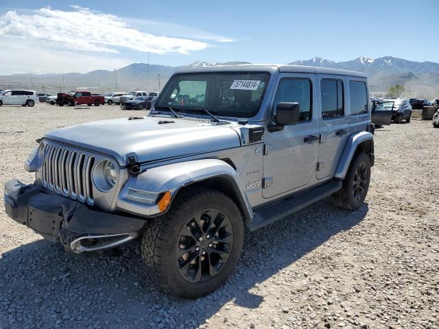1C4JJXP6XMW642720 - 2021 JEEP WRANGLER U SAHARA 4XE SILVER photo 1