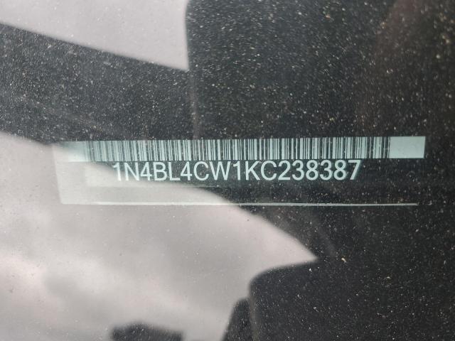 1N4BL4CW1KC238387 - 2019 NISSAN ALTIMA SR 黑色 照片 12