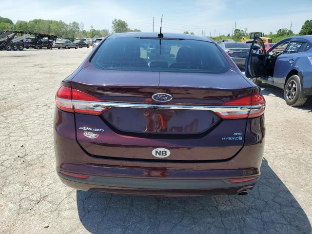 3FA6P0LU5HR347698 - 2017 FORD FUSION SE HYBRID BURGUNDY photo 6