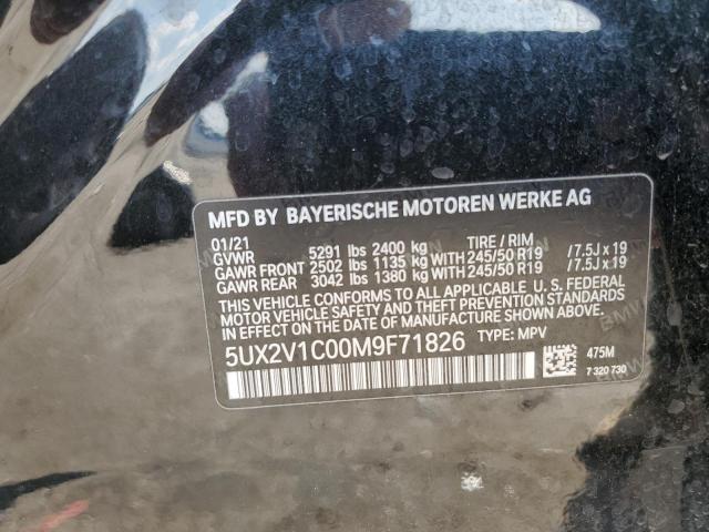5UX2V1C00M9F71826 - 2021 BMW X4 XDRIVE30I BLACK photo 13