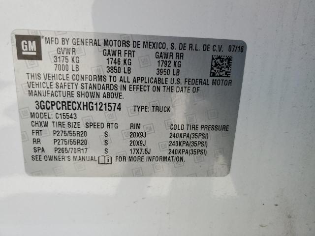 3GCPCRECXHG121574 - 2017 CHEVROLET SILVERADO C1500 LT WHITE photo 12