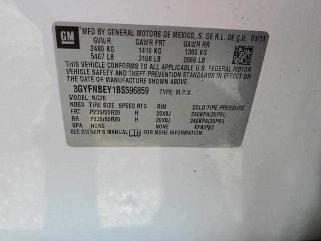 3GYFNBEY1BS596859 - 2011 CADILLAC SRX PERFORMANCE COLLECTION Biały zdjęcie 13