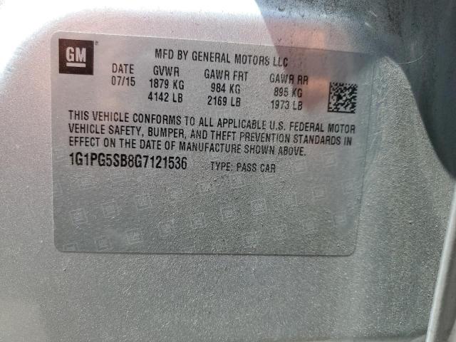 1G1PG5SB8G7121536 - 2016 CHEVROLET CRUZE LIMI LTZ SILVER photo 12