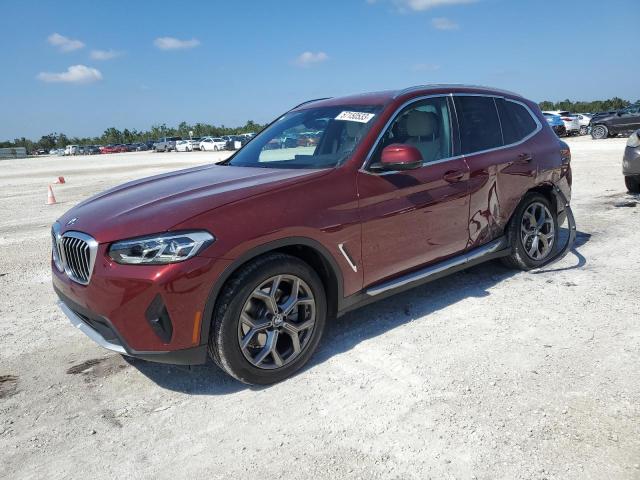 5UX43DP07N9K62928 - 2022 BMW X3 SDRIVE30I BURGUNDY photo 1