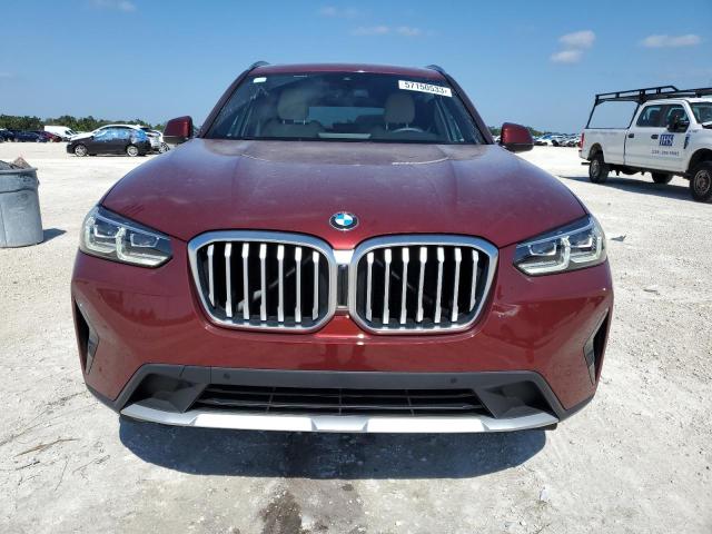 5UX43DP07N9K62928 - 2022 BMW X3 SDRIVE30I BURGUNDY photo 5