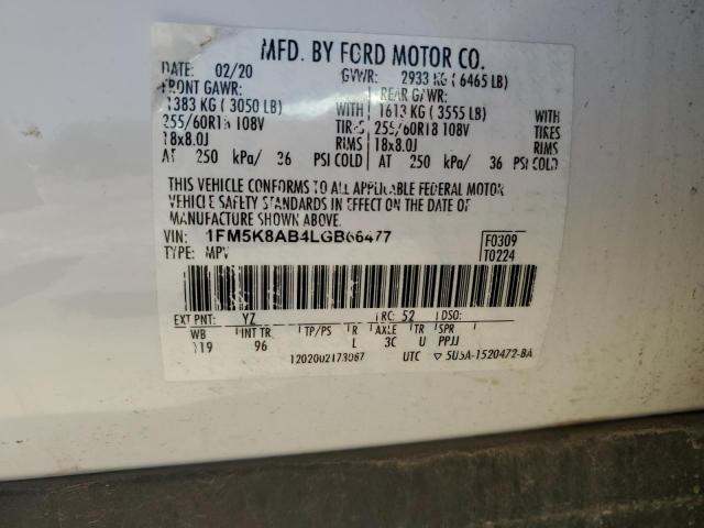 1FM5K8AB4LGB66477 - 2020 FORD EXPLORER POLICE INTERCEPTOR Ağ foto 13