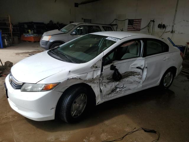 2HGFB2F66CH322848 - 2012 HONDA CIVIC HF WHITE photo 1