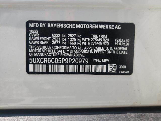 5UXCR6C05P9P20979 - 2023 BMW X5 XDRIVE40I WHITE photo 13