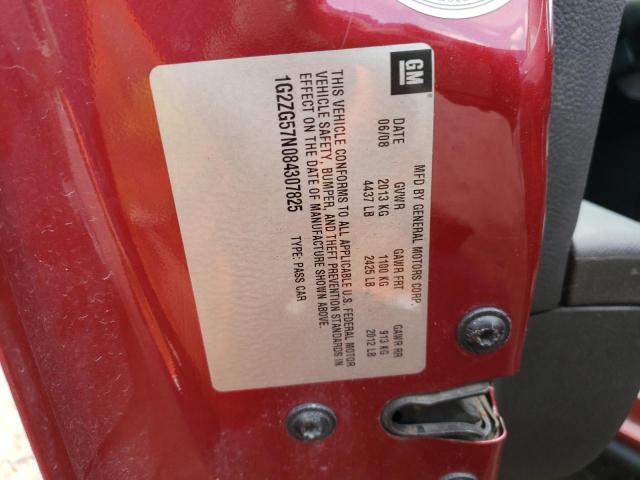 1G2ZG57N084307825 - 2008 PONTIAC G6 BASE RED photo 10