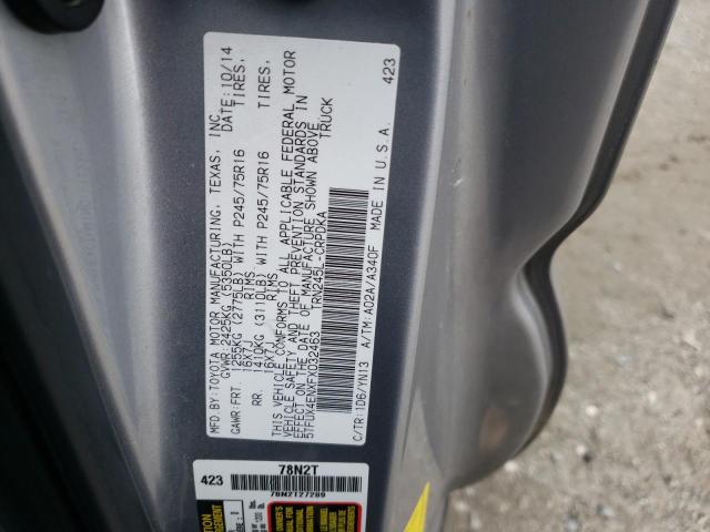 5TFUX4ENXFX032463 - 2015 TOYOTA TACOMA ACCESS CAB ვერცხლისფერი ფოტო 12