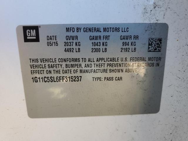 1G11C5SL6FF315237 - 2015 CHEVROLET MALIBU 1LT Ağ foto 12