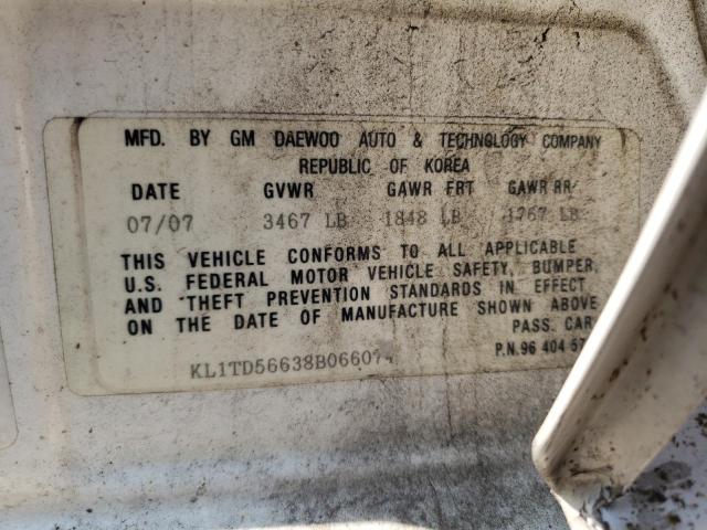 KL1TD56638B066074 - 2008 CHEVROLET AVEO BASE Ağ foto 12