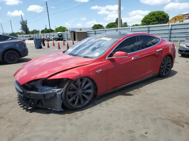 5YJSA1DP9DFP08936 - 2013 TESLA MODEL S RED photo 1