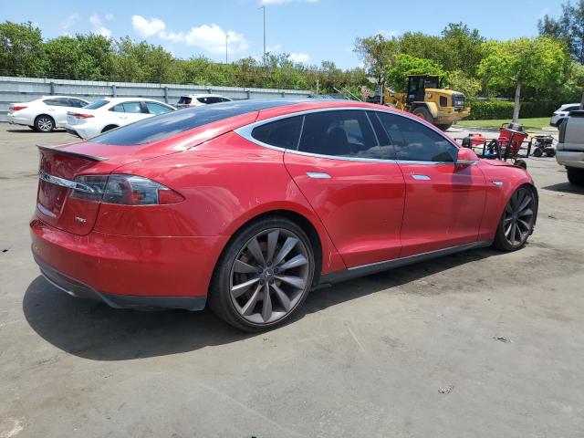 5YJSA1DP9DFP08936 - 2013 TESLA MODEL S RED photo 3