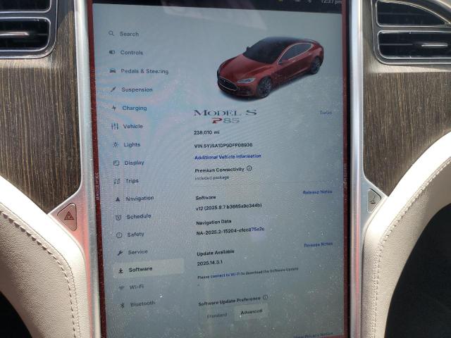 5YJSA1DP9DFP08936 - 2013 TESLA MODEL S RED photo 9