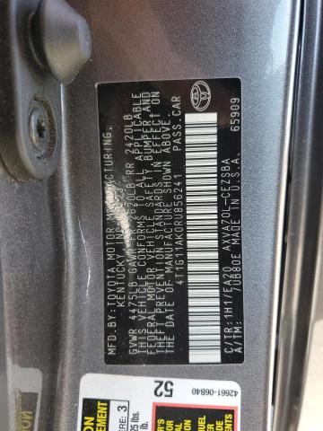 4T1G11AK0RU856241 - 2024 TOYOTA CAMRY SE NIGHT SHADE GRAY photo 12