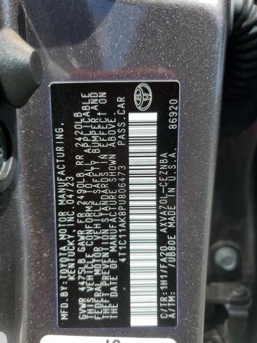 4T1C11AK8PU806473 - 2023 TOYOTA CAMRY LE GRAY photo 12