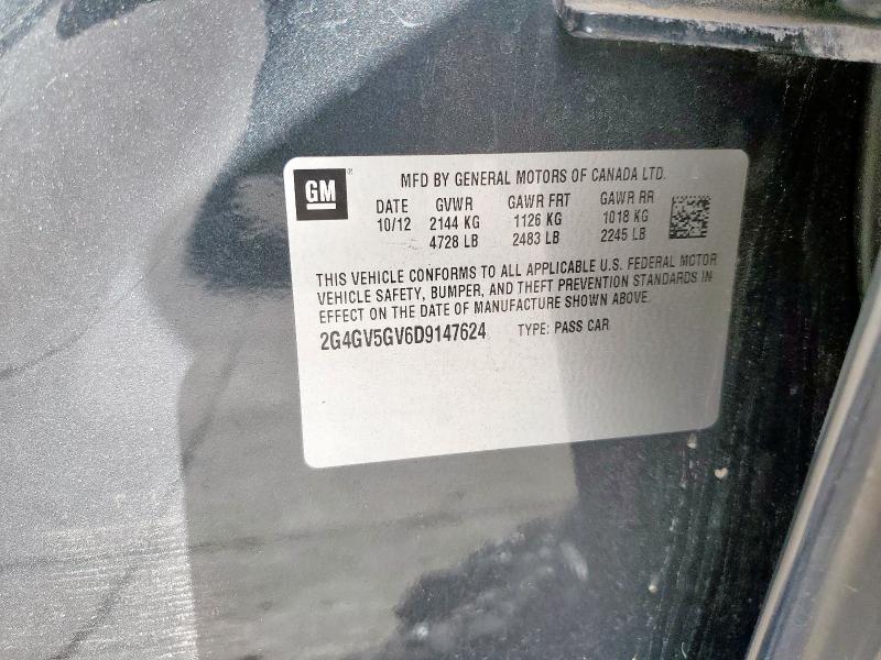 2G4GV5GV6D9147624 - 2013 BUICK REGAL GS Көк фото 12