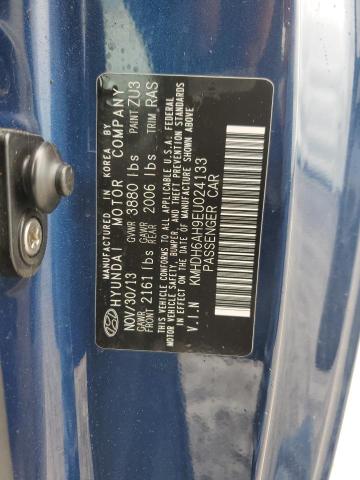 KMHDH6AH9EU024133 - 2014 HYUNDAI ELANTRA CO GS BLUE photo 12