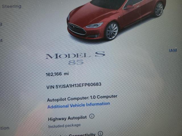 5YJSA1H13EFP60683 - 2014 TESLA MODEL S Червоний фото 9