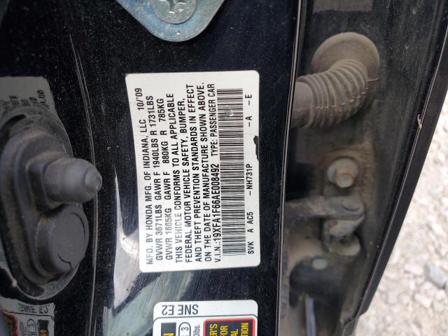 19XFA1F66AE008492 - 2010 HONDA CIVIC LX-S 黑色 照片 12