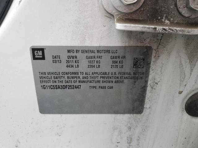 1G11C5SA3DF252447 - 2013 CHEVROLET MALIBU 1LT 白色 照片 12