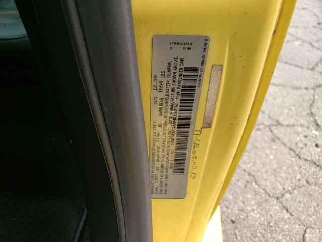 3VWPW3AGXAM013232 - 2010 VOLKSWAGEN NEW BEETLE YELLOW photo 12