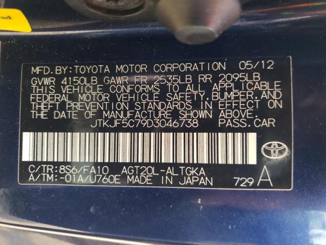 JTKJF5C79D3046738 - 2013 TOYOTA SCION TC 蓝色 照片 12