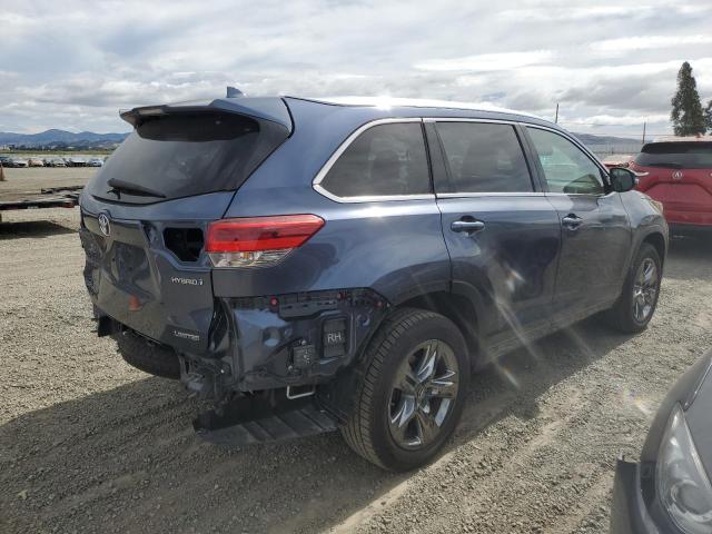 5TDDGRFH5KS063786 - 2019 TOYOTA HIGHLANDER HYBRID LIMITED BLUE photo 3