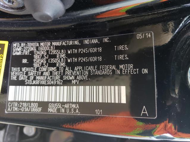 5TDJKRFHXES049162 - 2014 TOYOTA HIGHLANDER XLE Qara foto 13