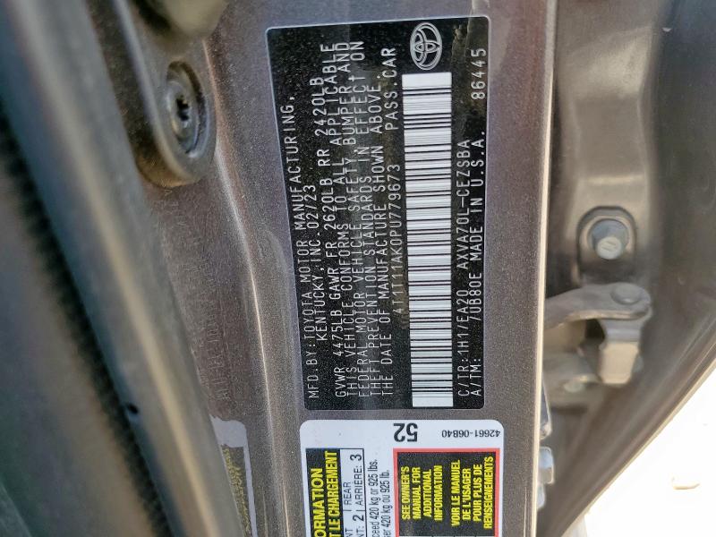 4T1T11AK0PU779673 - 2023 TOYOTA CAMRY SE NIGHT SHADE GRAY photo 12