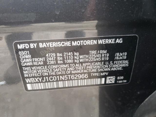 WBXYJ1C01N5T62966 - 2022 BMW X2 XDRIVE28I GRAY photo 13