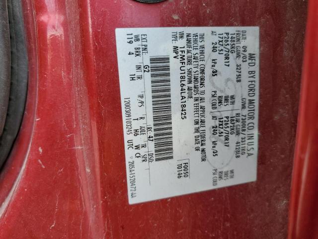 1FMFU18L64LA18425 - 2004 FORD EXPEDITION EDDIE BAUER RED photo 13
