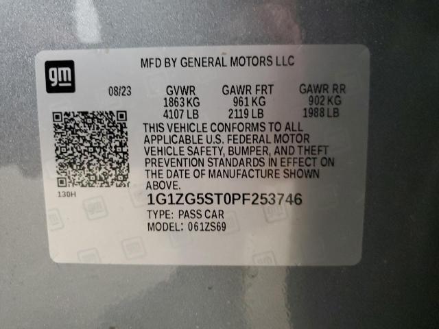 1G1ZG5ST0PF253746 - 2023 CHEVROLET MALIBU RS SILVER photo 13