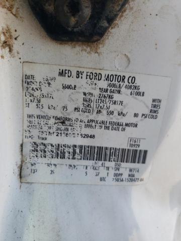 1FTNF21569EA62948 - 2009 FORD F250 SUPER DUTY WHITE photo 12