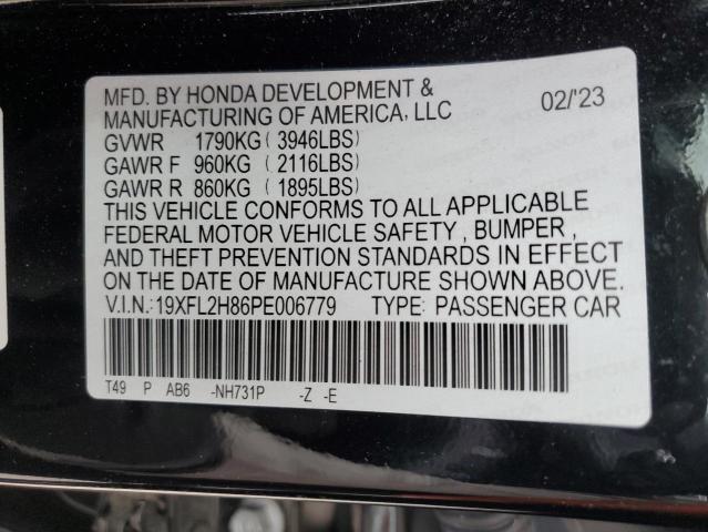 19XFL2H86PE006779 - 2023 HONDA CIVIC SPORT შავი ფოტო 12