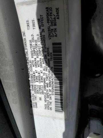 5TEGN92N64Z389276 - 2004 TOYOTA TACOMA DOUBLE CAB PRERUNNER WHITE photo 12