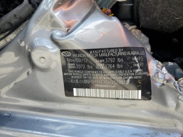 5NPDH4AEXDH252861 - 2013 HYUNDAI ELANTRA GLS GRAY photo 12