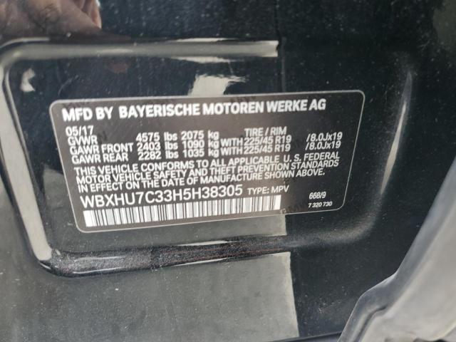 WBXHU7C33H5H38305 - 2017 BMW X1 SDRIVE28I BLACK photo 12