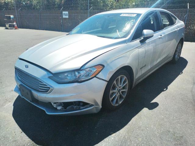 3FA6P0LU3HR307023 - 2017 FORD FUSION SE HYBRID SILVER photo 2