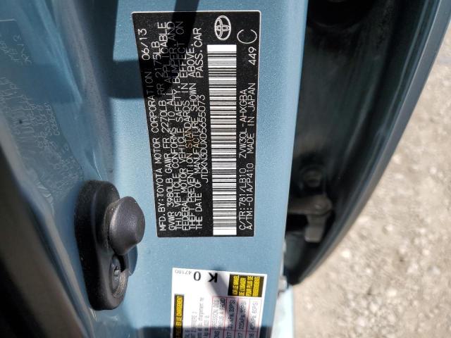 JTDKN3DUXD5655073 - 2013 TOYOTA PRIUS Теңіз түсті фото 13