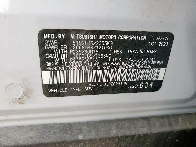 JA4J3UA83RZ026196 - 2024 MITSUBISHI OUTLANDER ES WHITE photo 13